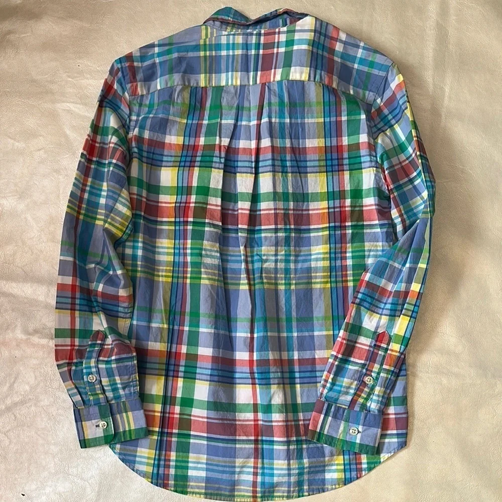 Ralph Lauren Blue and Red Casual Button Down Shirt